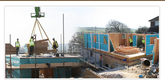 Inside a timber frame building